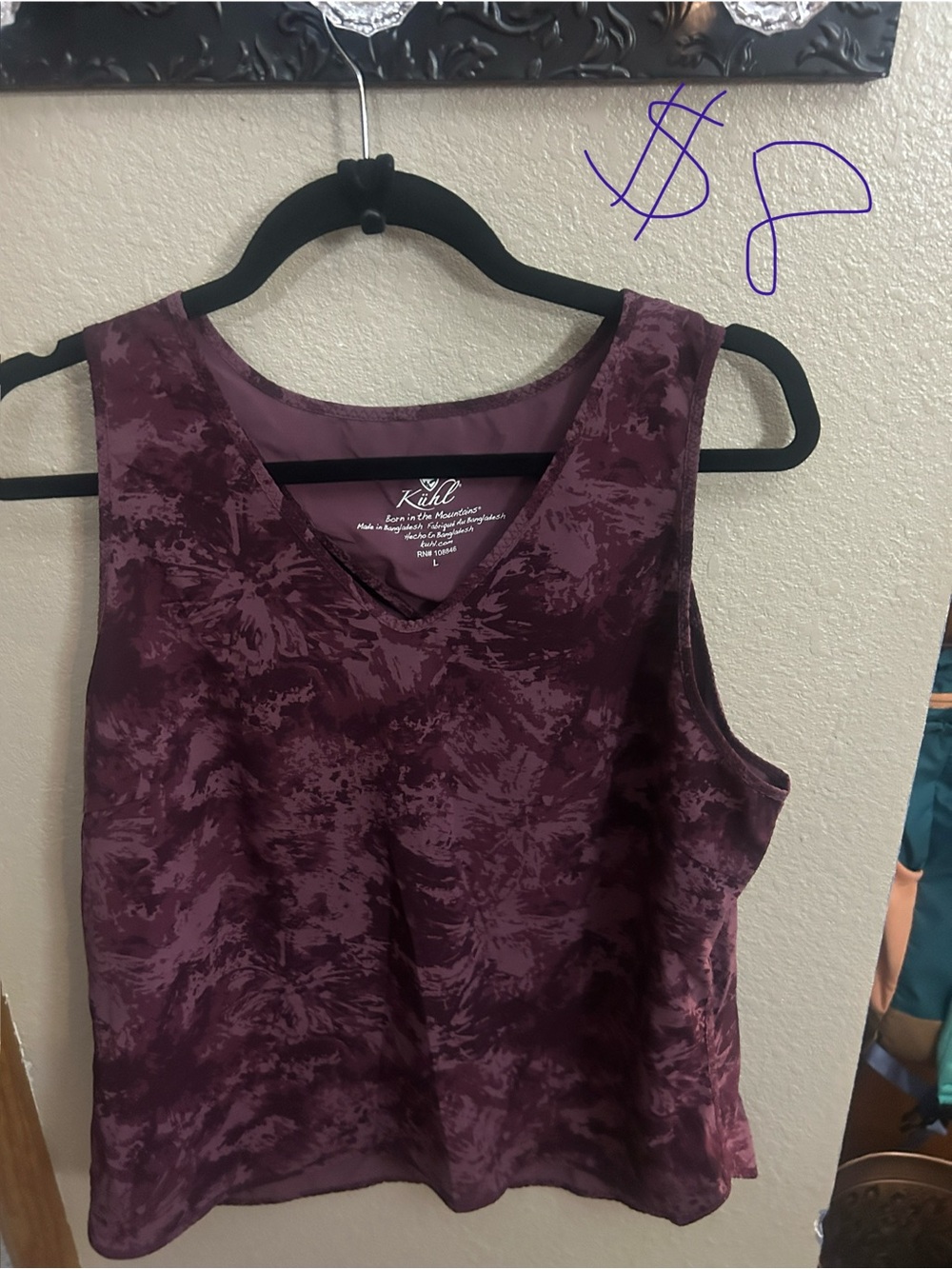 Kuhl Women's Deep Plum Printed V-Neck Tank